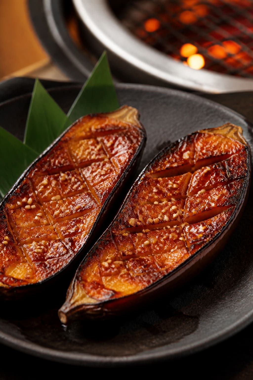 Aubergine Miso-Glasur
