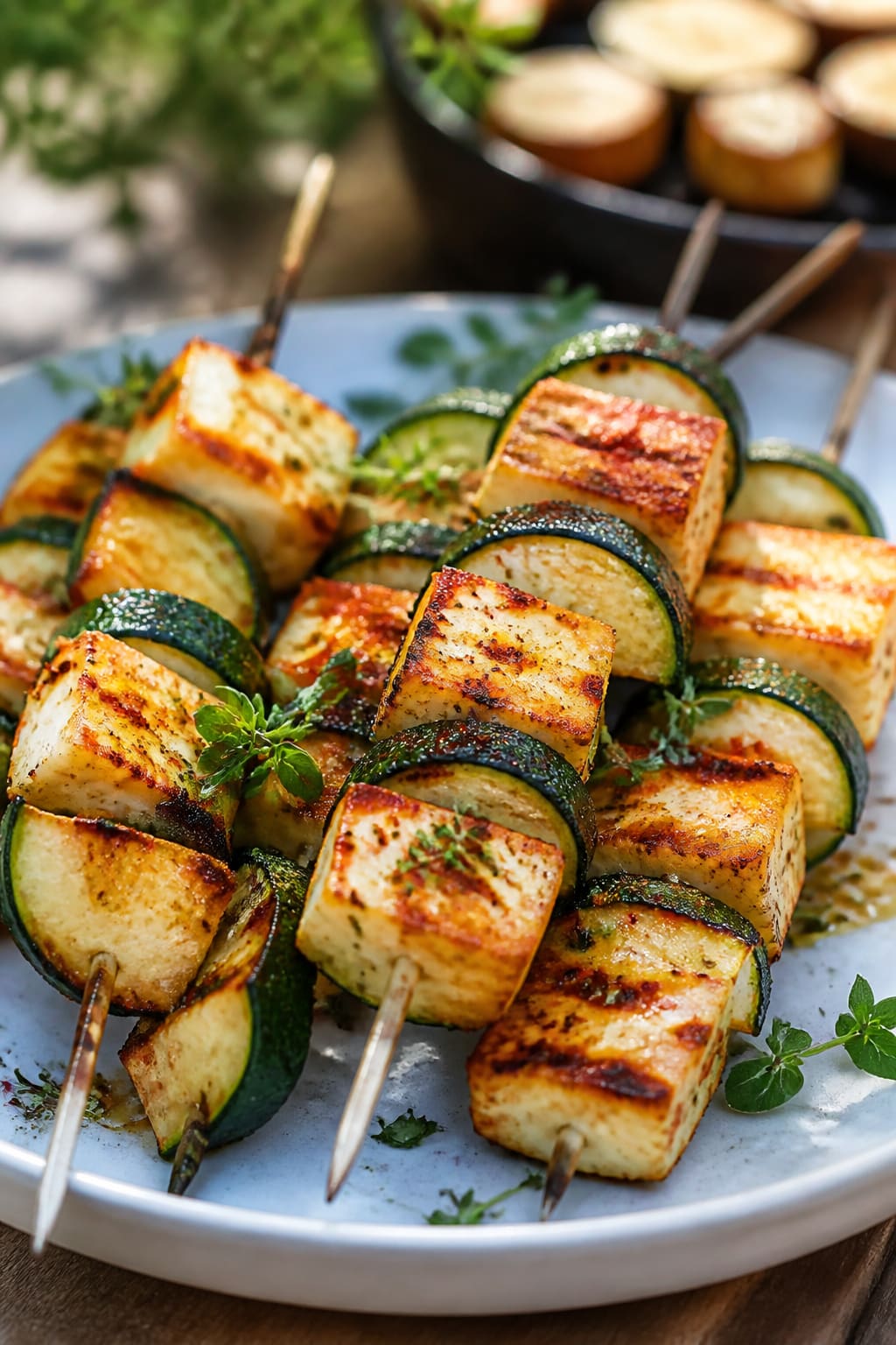 Zucchini & Halloumi Spieße
